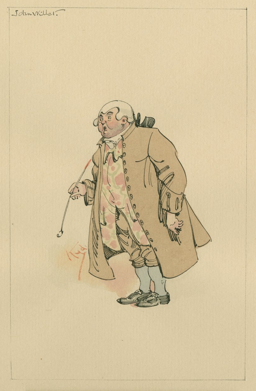 John Willet, cca 1920 (pero a inkoust s wc na papíře) od Joseph Clayton Clarke
