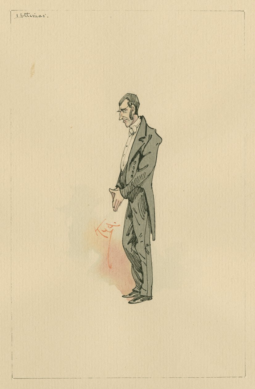 Littimer, cca 1920 (pero a inkoust s wc na papíře) od Joseph Clayton Clarke