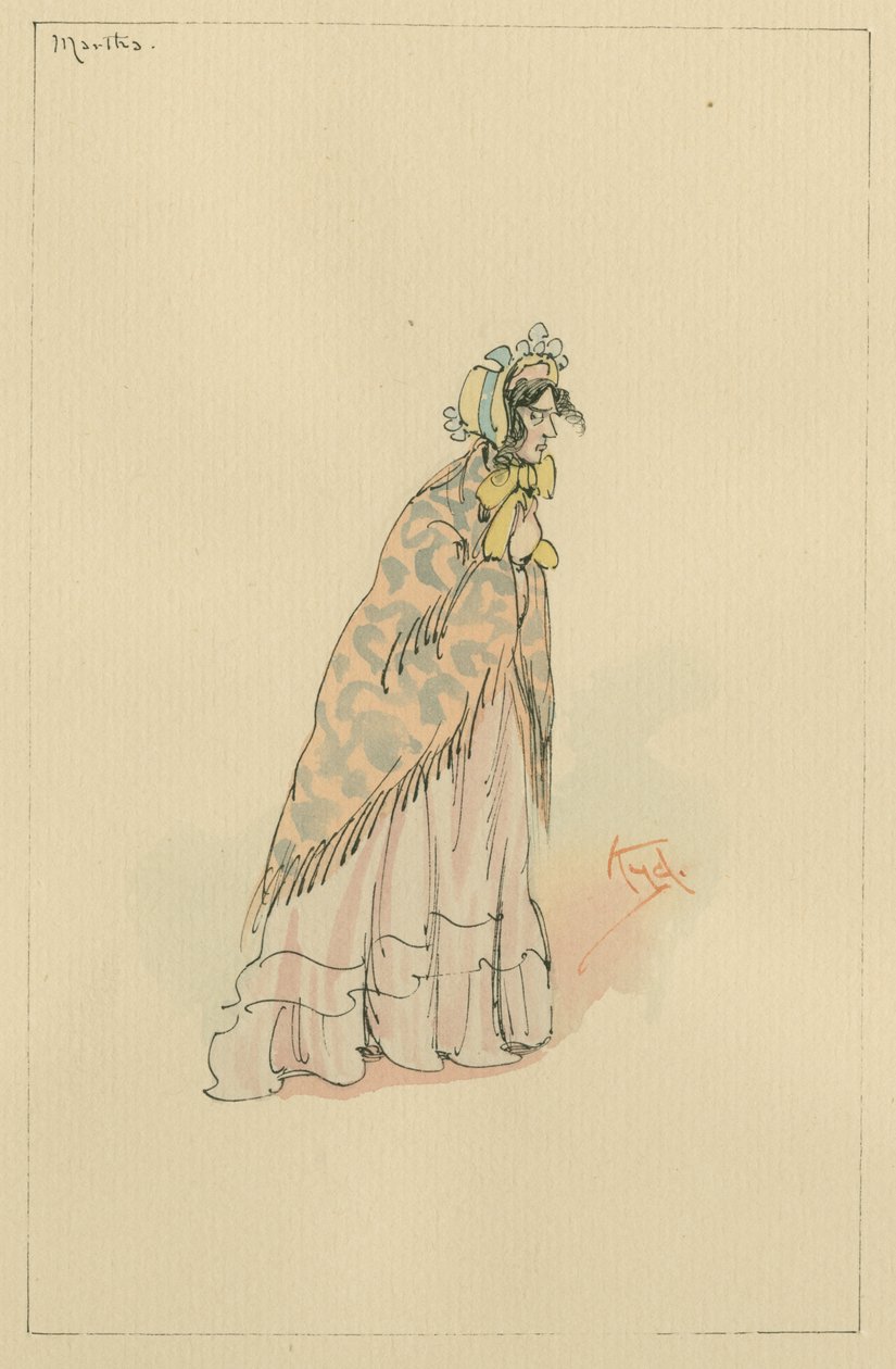 Martha Endellová, cca 20. léta 20. století (pero a tuš s čb na papíře) od Joseph Clayton Clarke