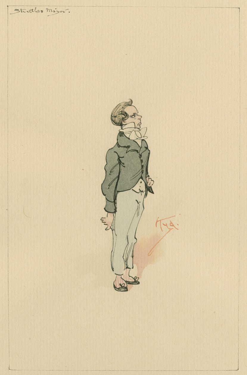 Master Skettles, cca 1920 (pero a inkoust s wc na papíře) od Joseph Clayton Clarke