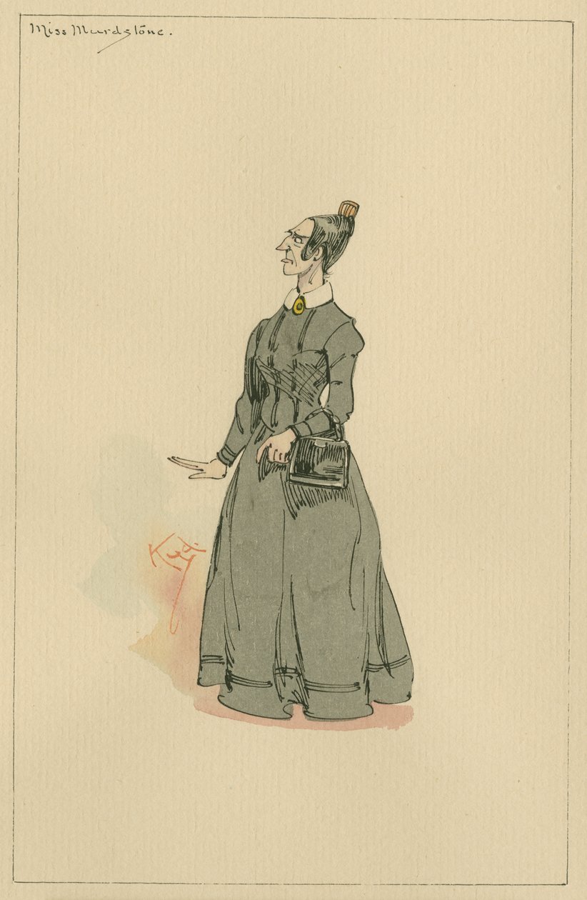 Slečna Murdstoneová, cca 20. léta (pero a inkoust s wc na papíře) od Joseph Clayton Clarke