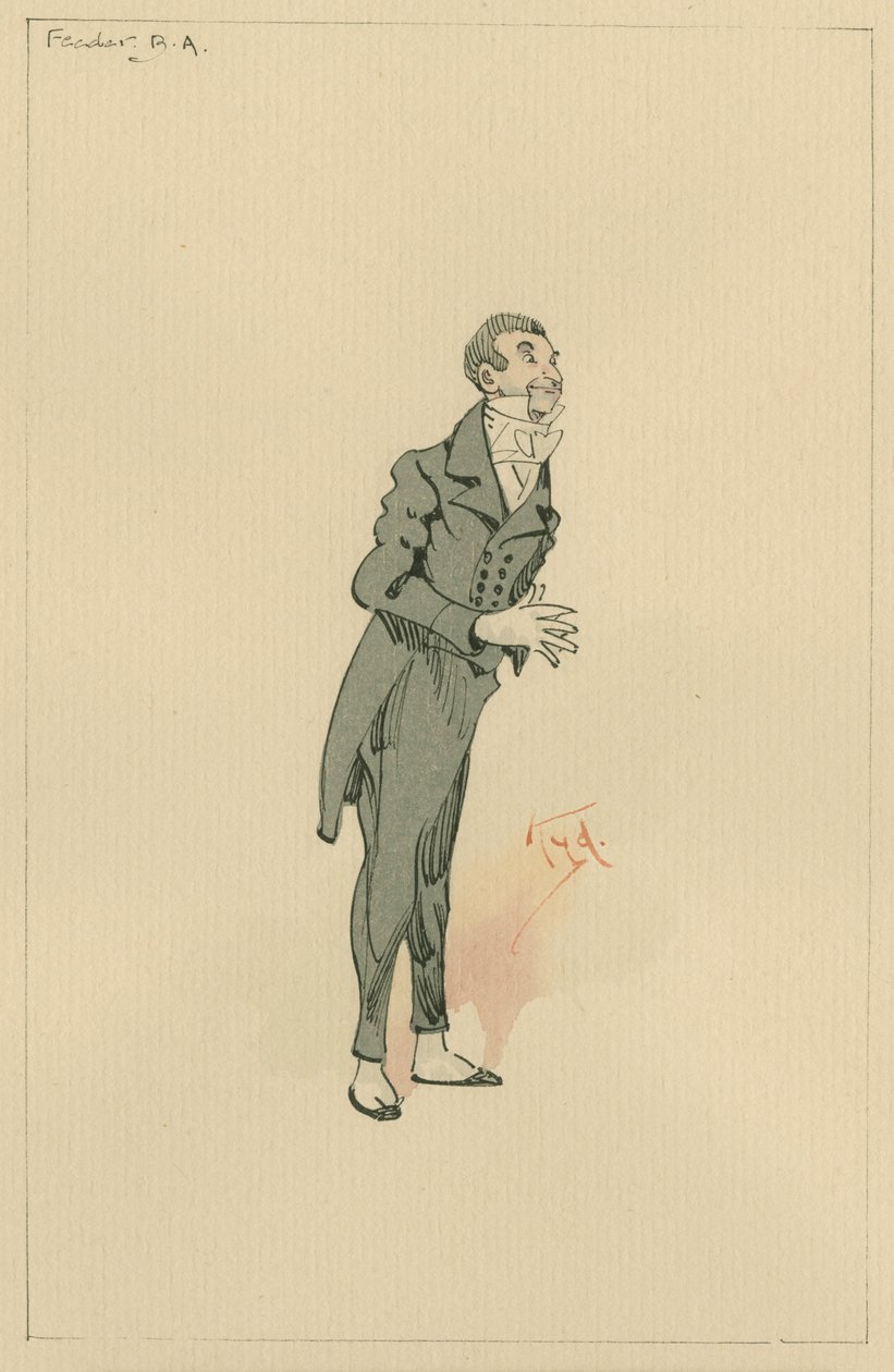 Pan B. A. Feeder, cca 1920 (pero a inkoust s wc na papíře) od Joseph Clayton Clarke