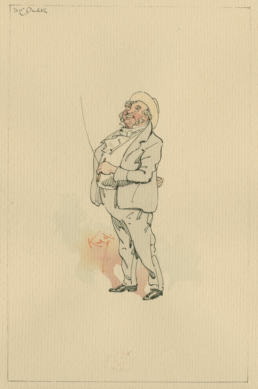 Pan Dick, cca 20. léta (pero a inkoust s wc na papíře) od Joseph Clayton Clarke