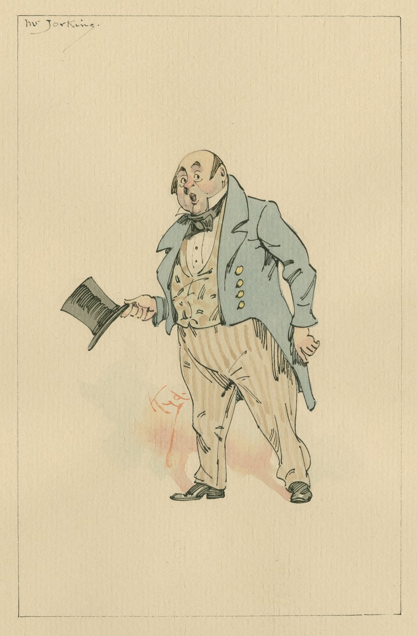 Pan Jorkins, cca 20. léta (pero a inkoust s wc na papíře) od Joseph Clayton Clarke