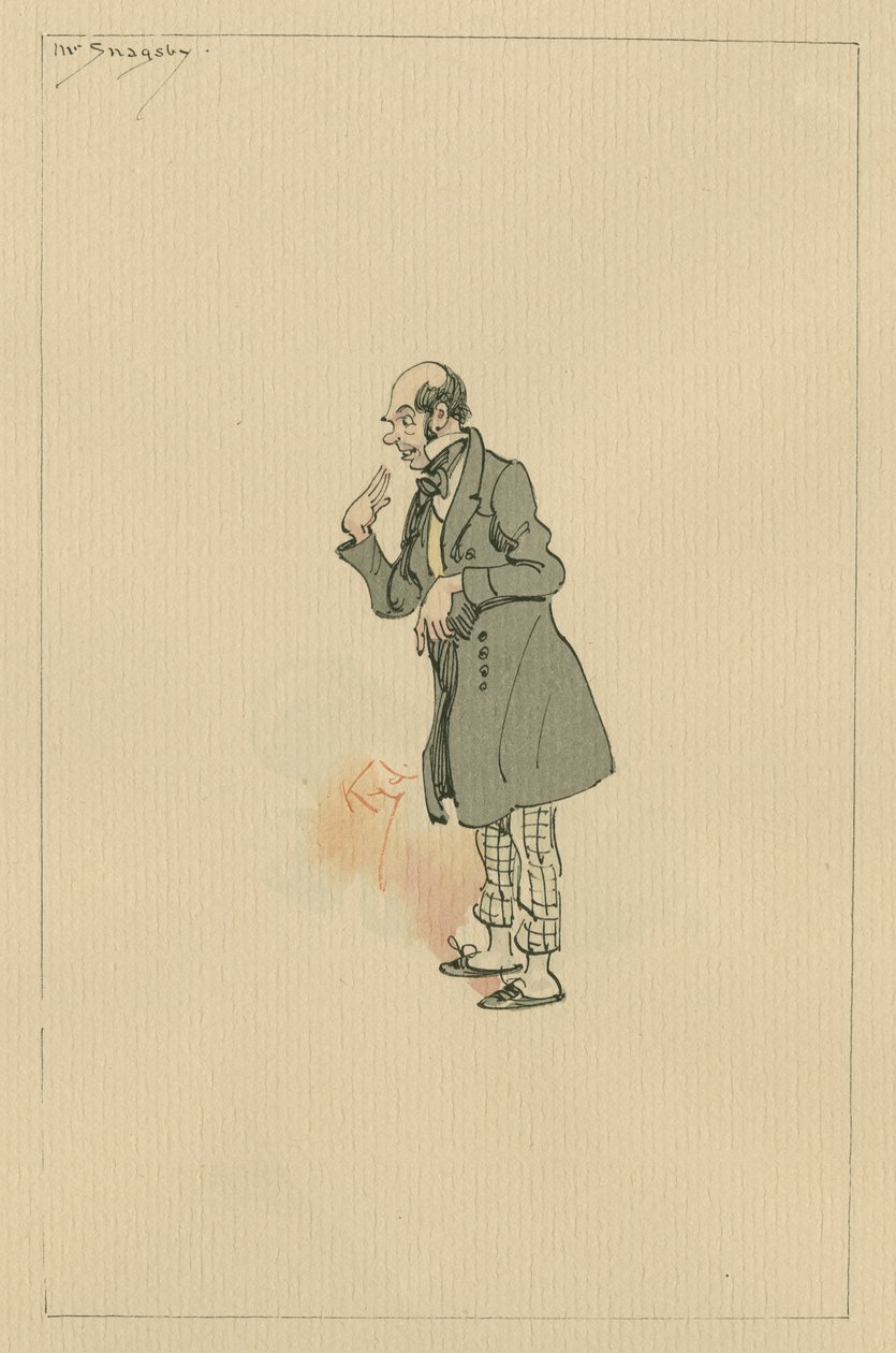 Pan Snagsby, cca 1920 (pero a inkoust s wc na papíře) od Joseph Clayton Clarke