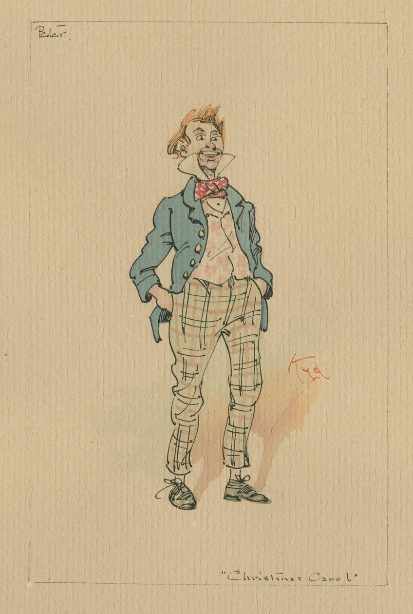 Peter Cratchit – A Christmas Carol, c.1920s (pero a inkoust s wc na papíře) od Joseph Clayton Clarke