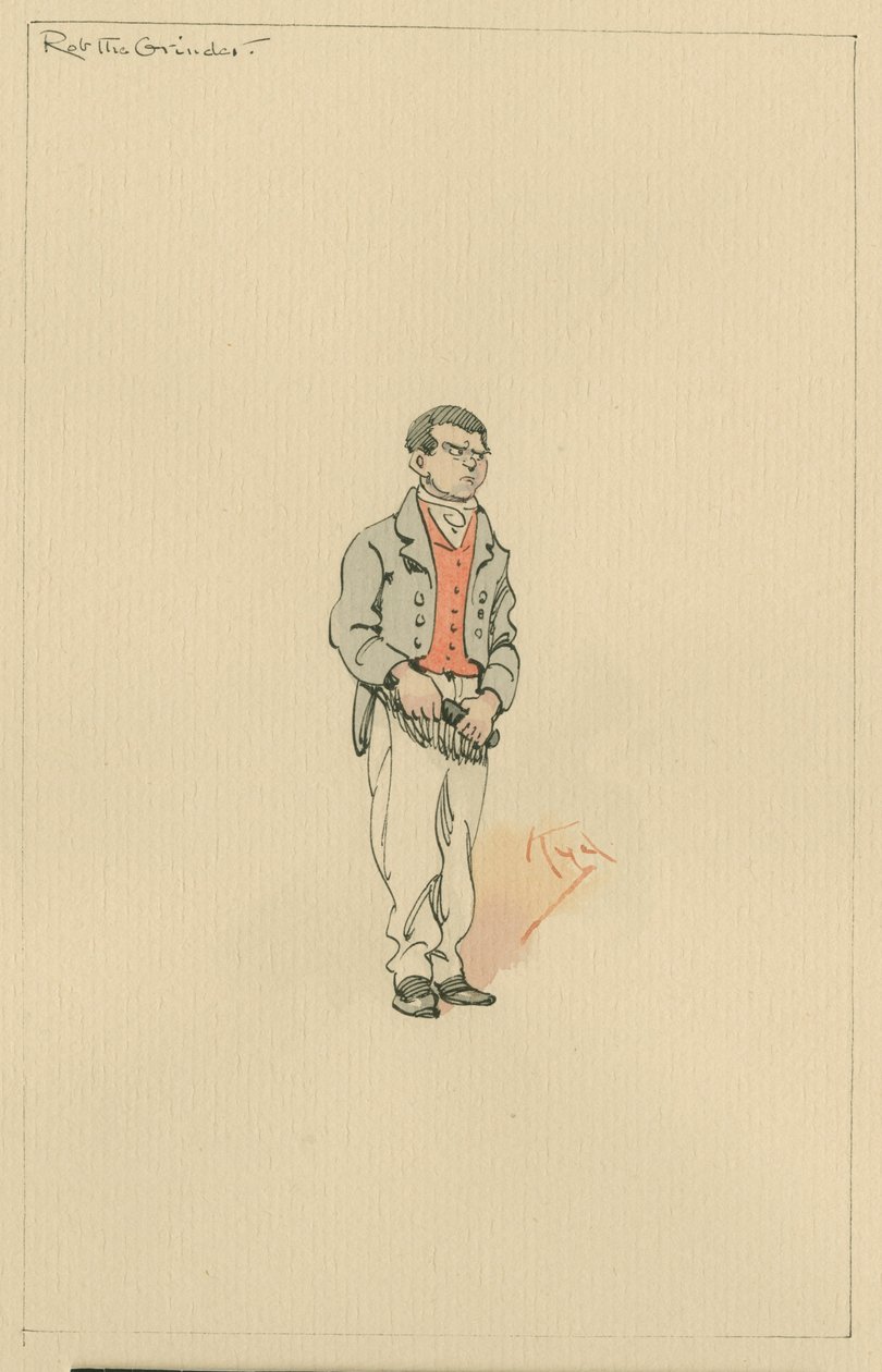 Rob the Grinder, c.1920 (pero a inkoust s wc na papíře) od Joseph Clayton Clarke