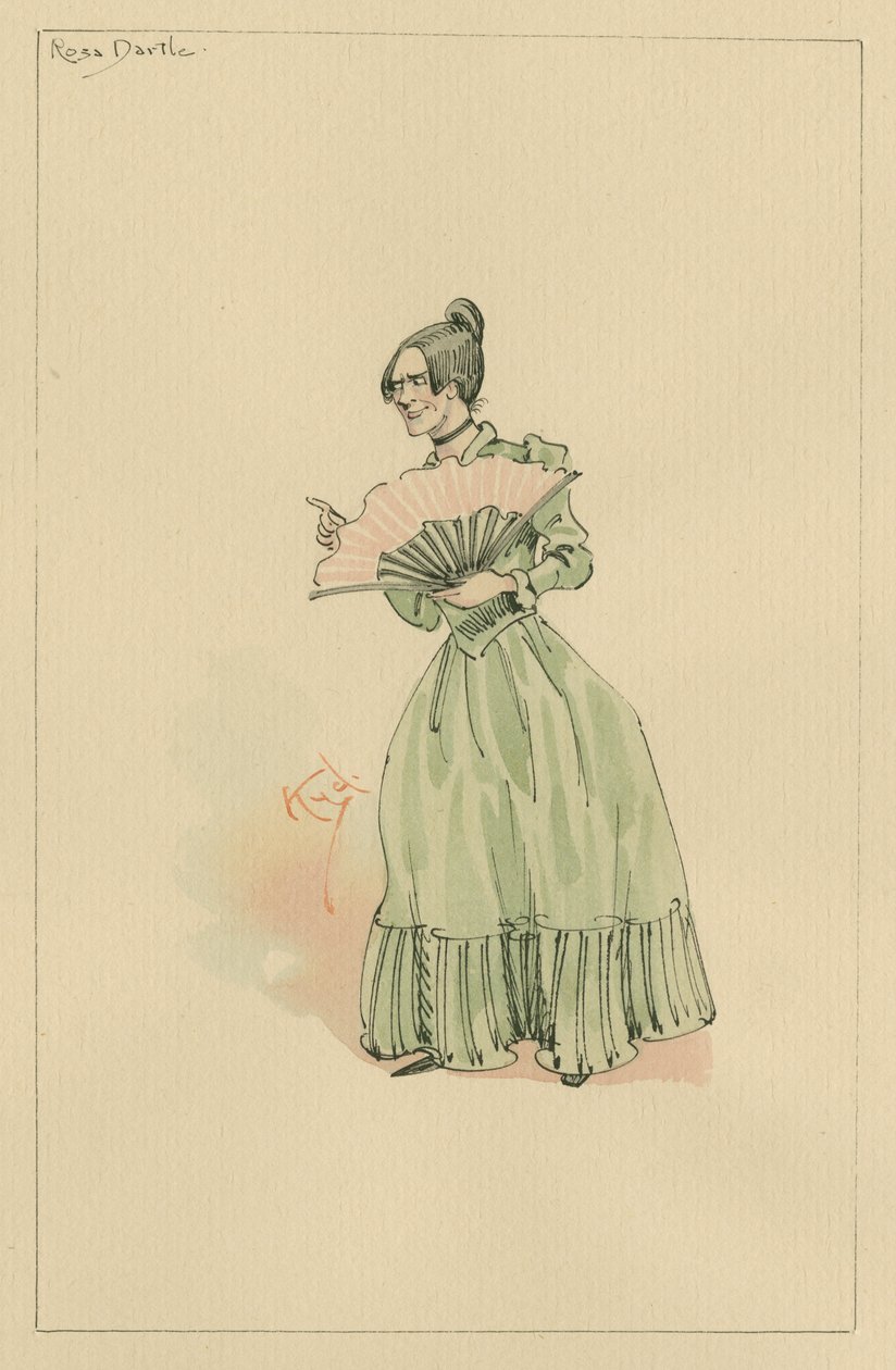 Rosa Dartle, cca 1920 (pero a inkoust s wc na papíře) od Joseph Clayton Clarke