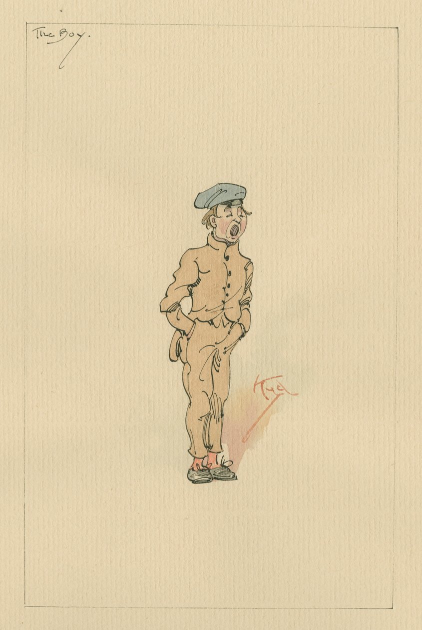 The Boy, cca 1920 (pero a inkoust s wc na papíře) od Joseph Clayton Clarke