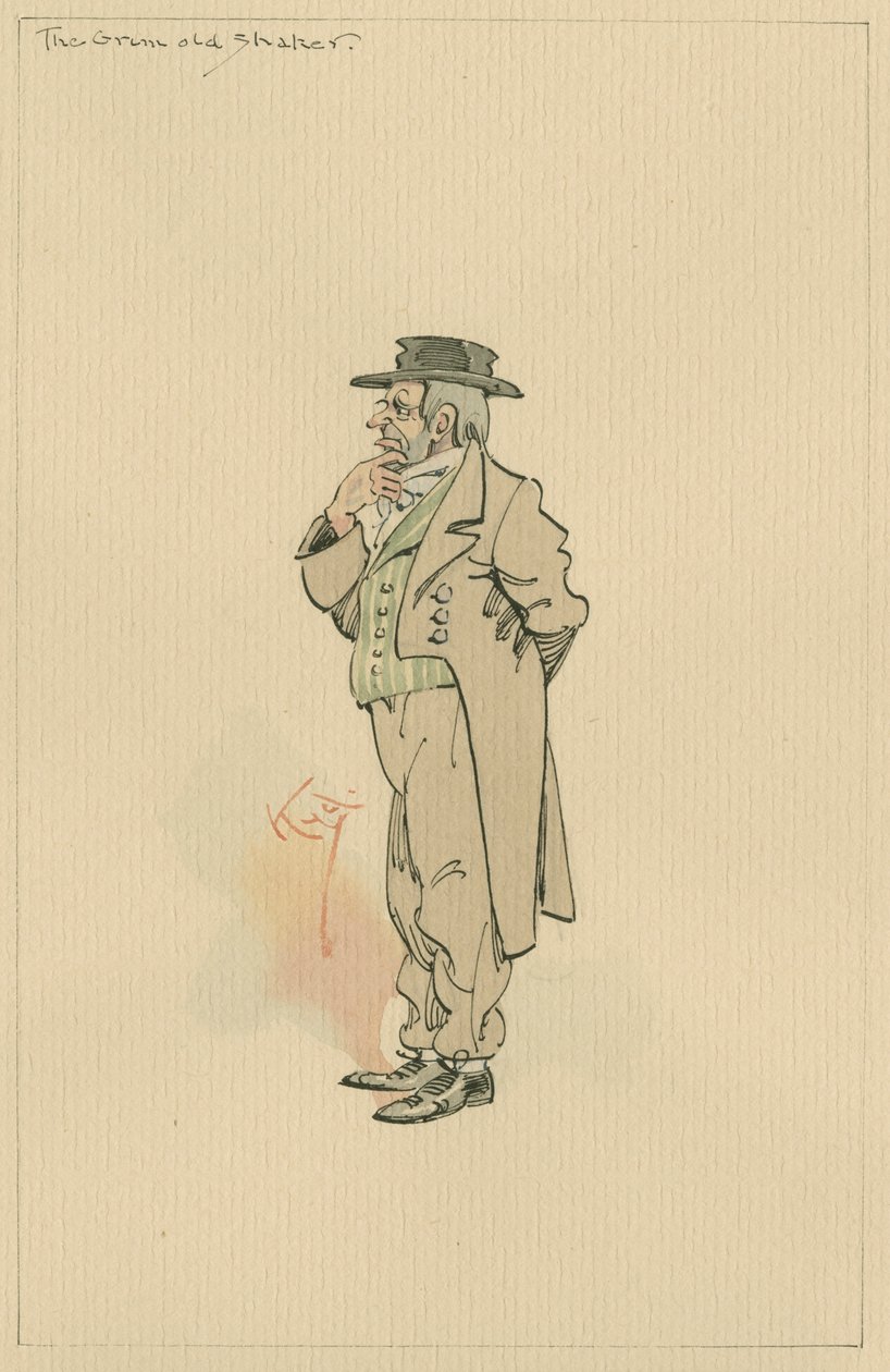 Pochmurný starý šejkr, cca 20. léta 20. století (pero a tuš s čb na papíře) od Joseph Clayton Clarke