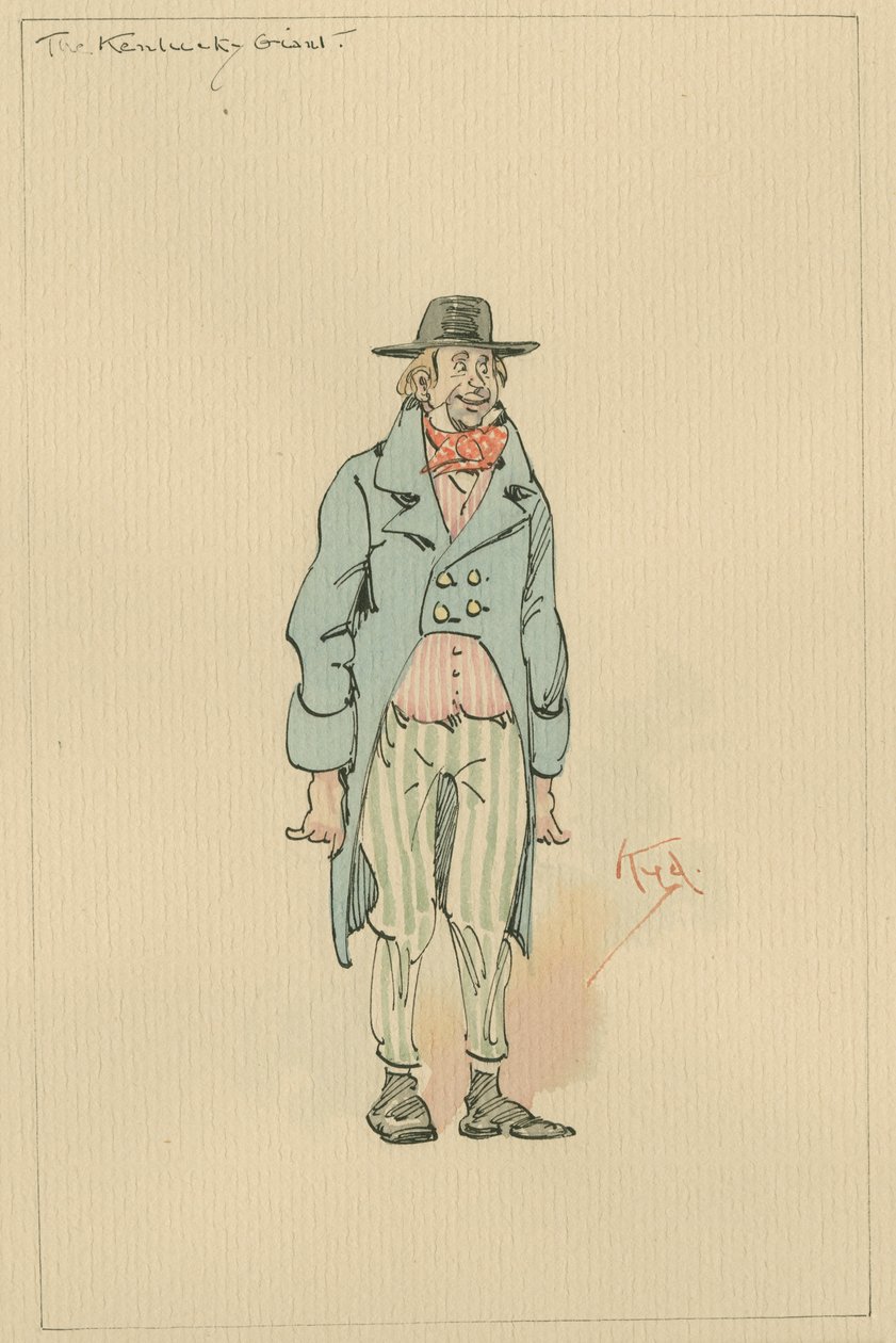 Kentucky Giant, cca 1920 (pero a inkoust s wc na papíře) od Joseph Clayton Clarke