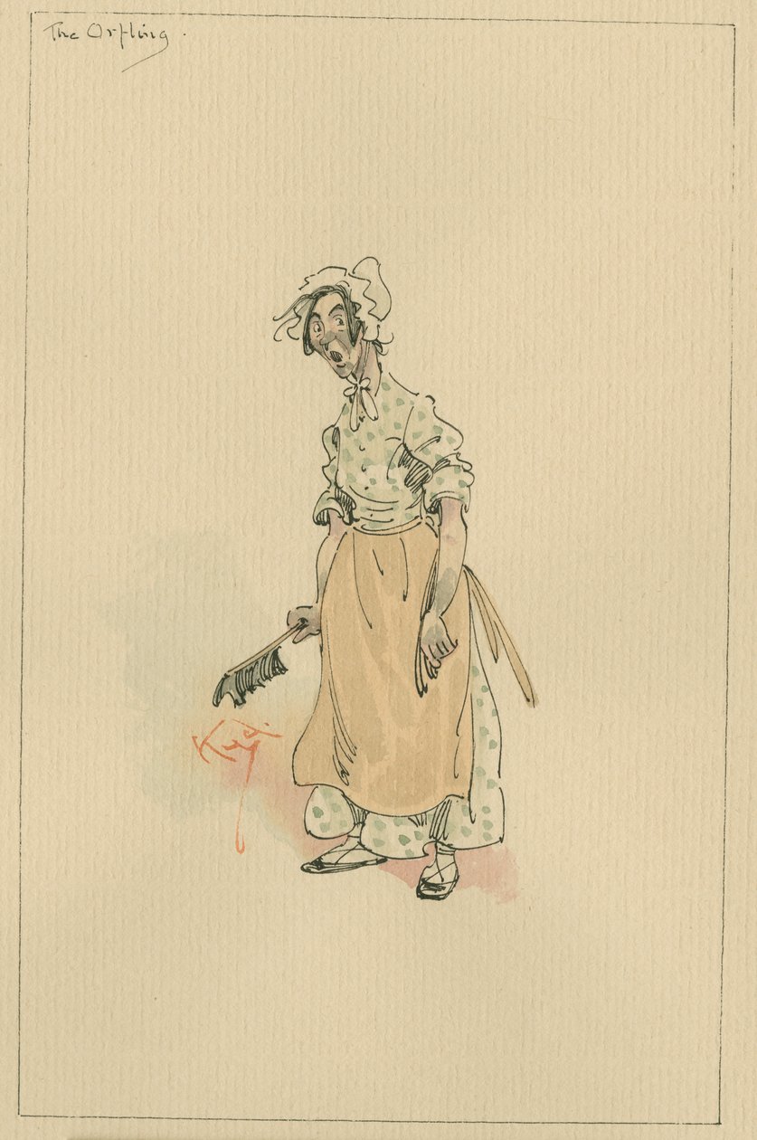 The Orfling, cca 1920 (pero a inkoust s wc na papíře) od Joseph Clayton Clarke