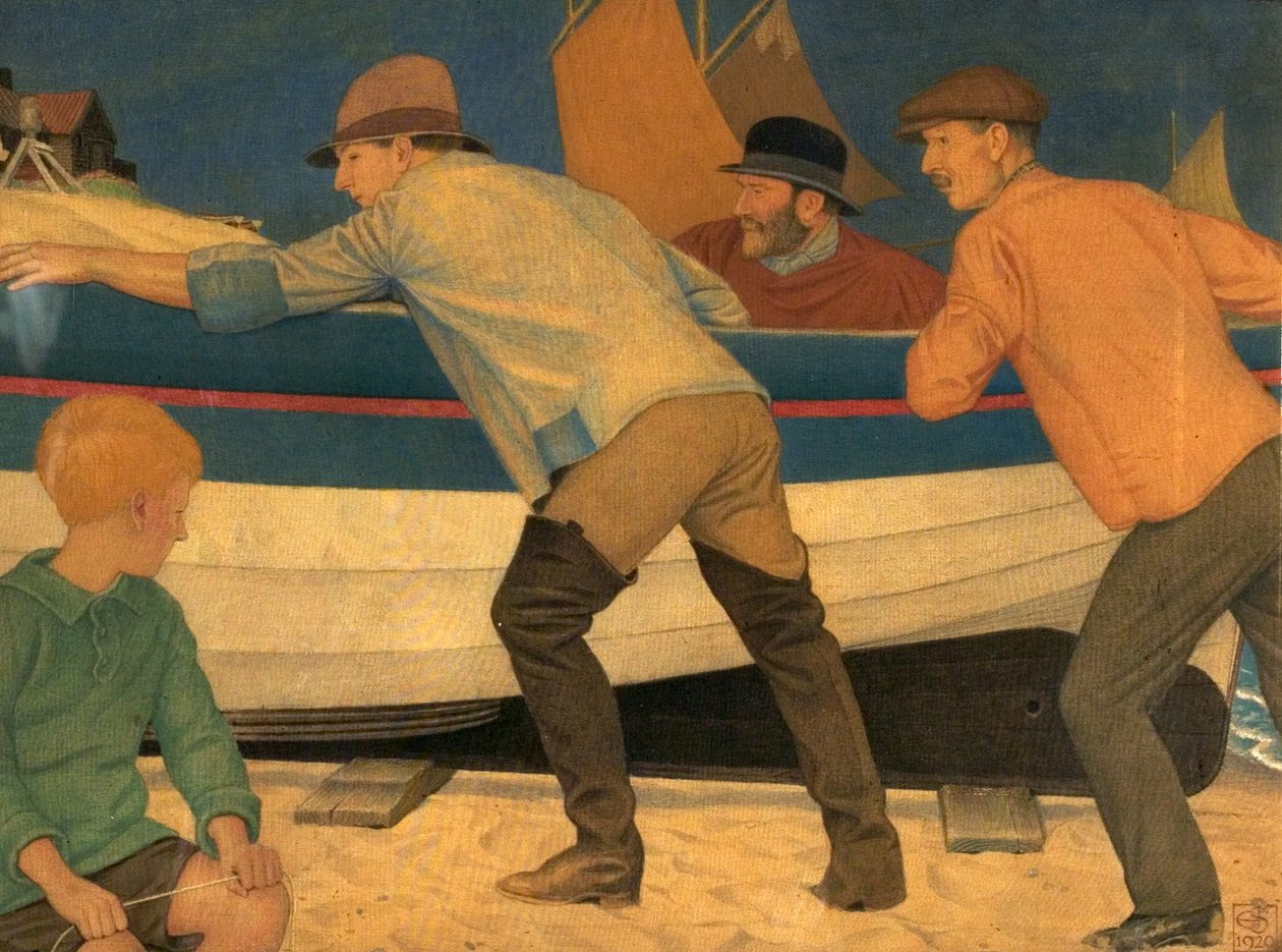 Vzhůru z moře, 1920 (tempera na látce) od Joseph Edward Southall