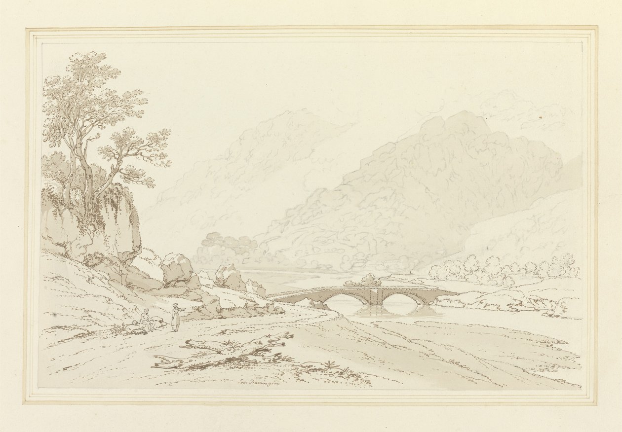 The Grange of Borrodale (pero a inkoust s wc přes grafit na tkaném papíře) od Joseph Farington