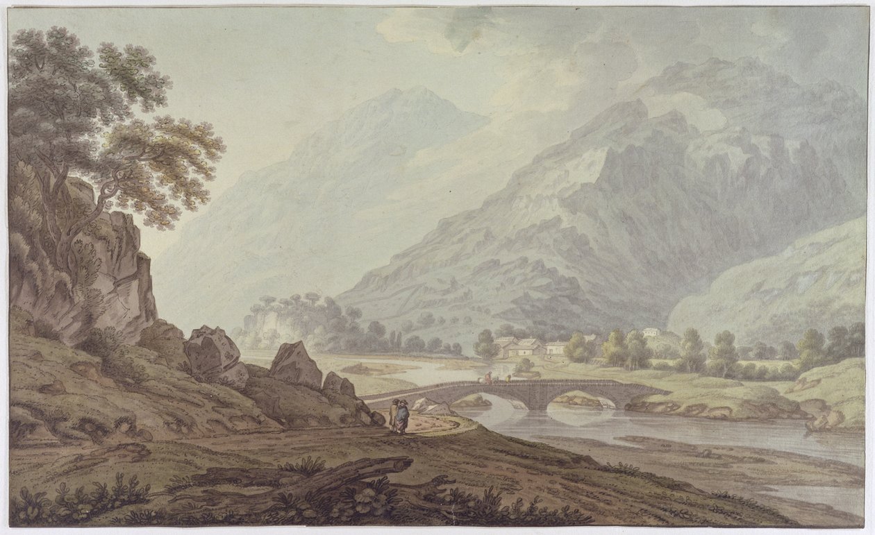 The Grange of Borrodale (pero a inkoust s wc přes grafit na tkaném papíře) od Joseph Farington