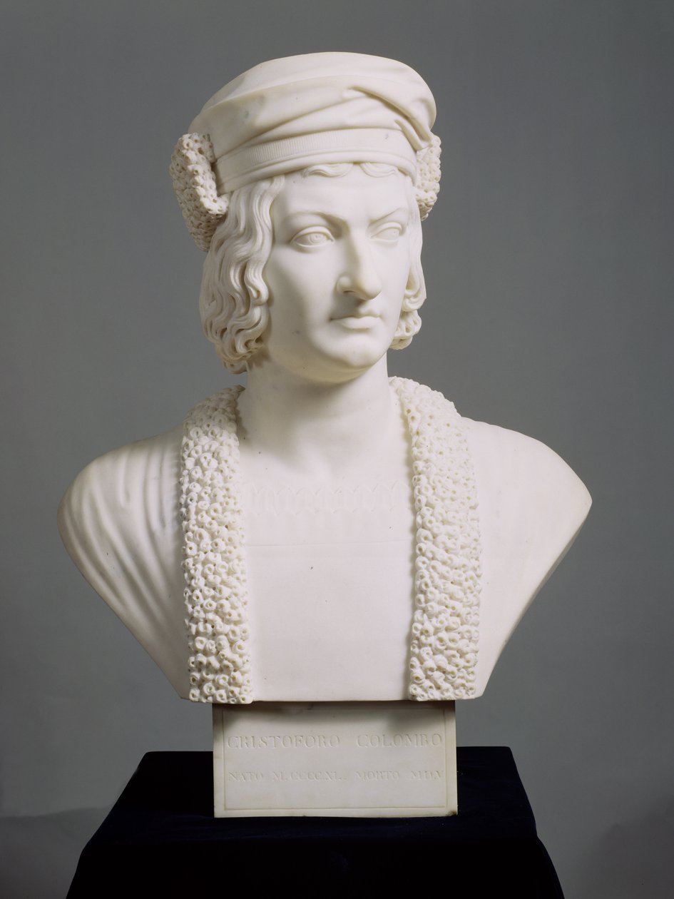 Kryštof Kolumbus (1446-1506) kolem 1836-45 (mramor) od Joseph Gott