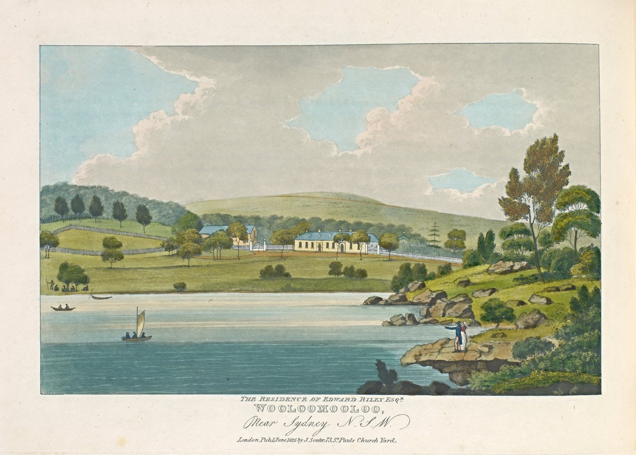 Sídlo Edwarda Rileyho Esquira, Wooloomooloo, poblíž Sydney N. S. W. od Joseph Lycett
