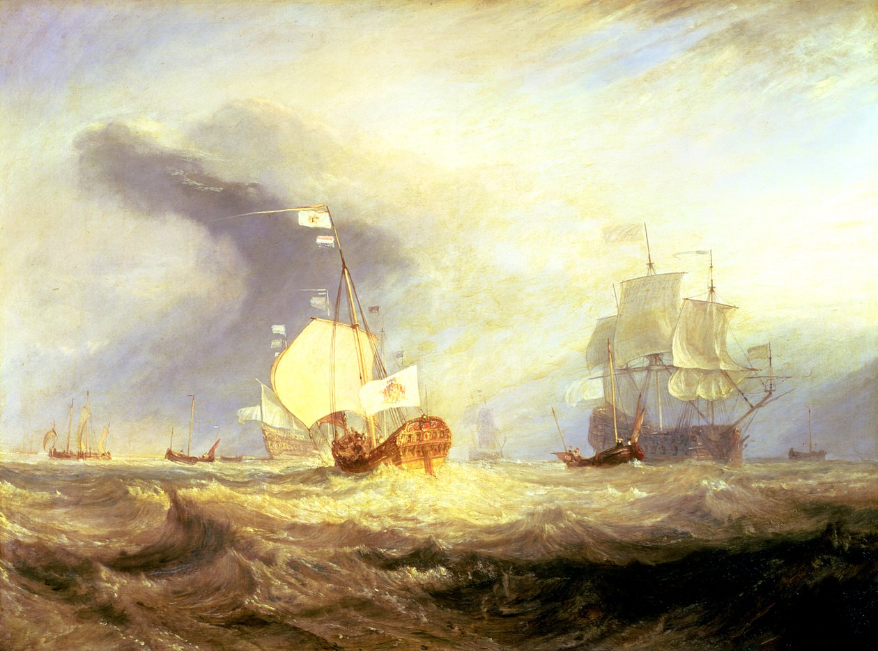 Člun admirála von Trumpa u vchodu do Texelu v roce 1645, kolem roku 1831 od Joseph Mallord William Turner