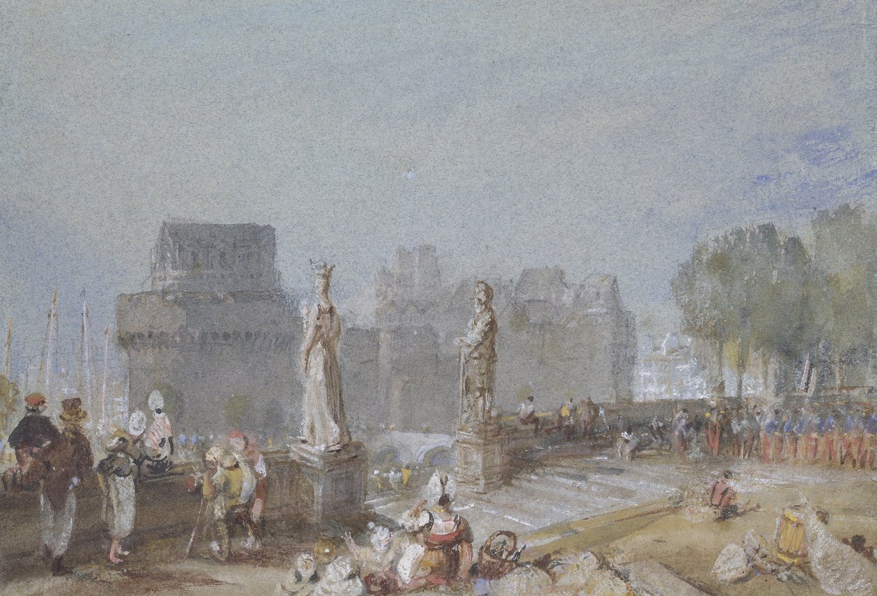 Château de Nantes, c. 1830 (akvarel a tělová barva perem a hnědým a černým inkoustem) od Joseph Mallord William Turner