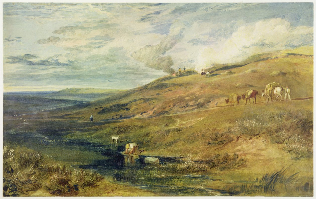 Dartmoor: The Source of the Tamar and the Torridge, c.1813 (wc und bodycolour přes grafit na papíře) od Joseph Mallord William Turner
