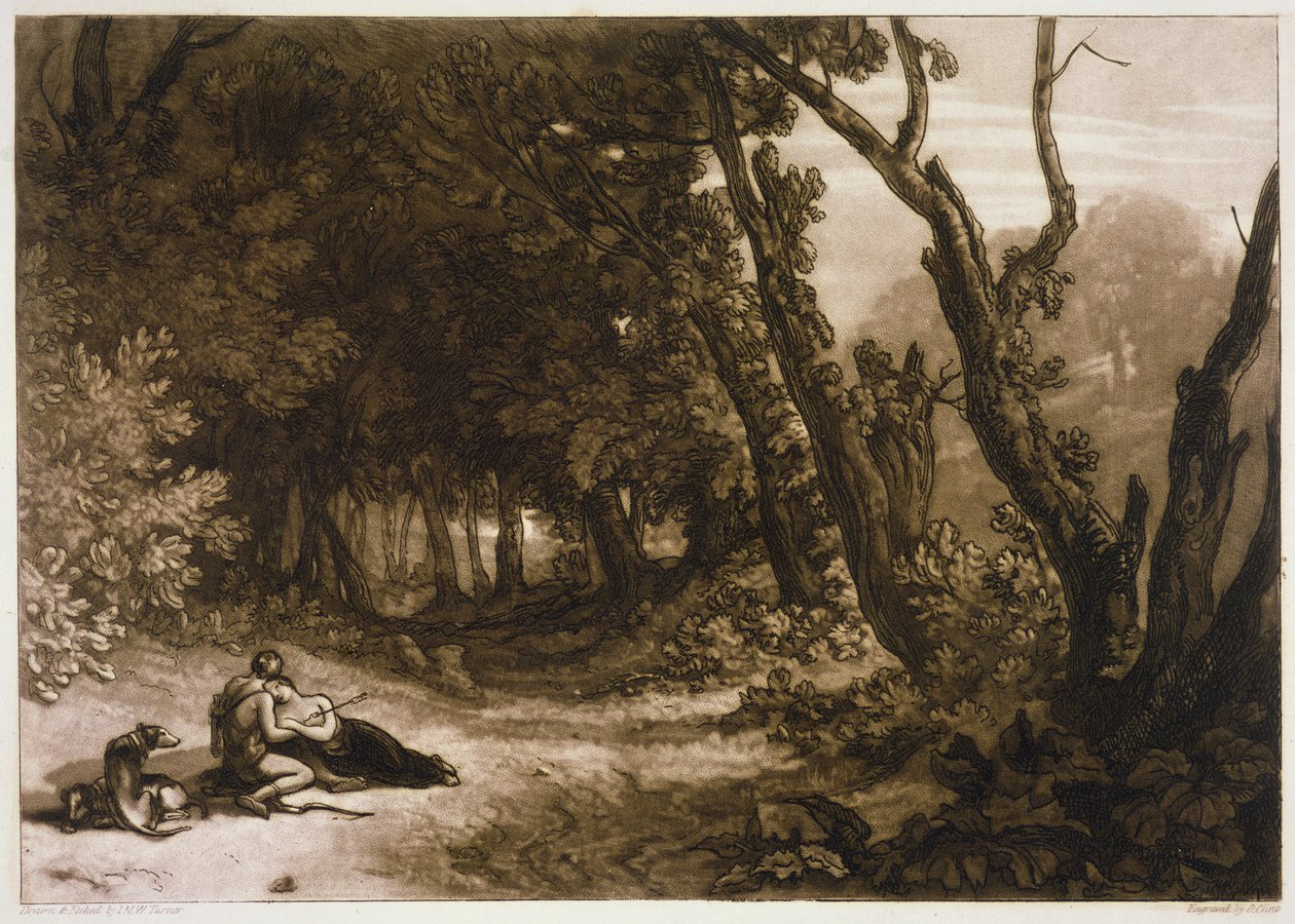 F.41.I Procris a Cephalus, z „Liber Studiorum“, vyryl George Clinton, 1812 od Joseph Mallord William Turner
