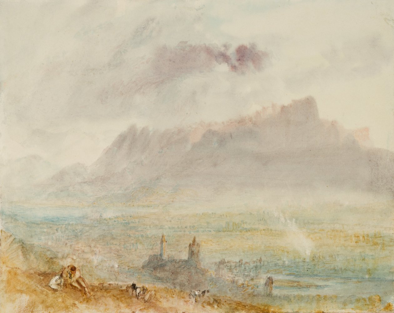 Jezero Thun, kolem roku 1838 od Joseph Mallord William Turner