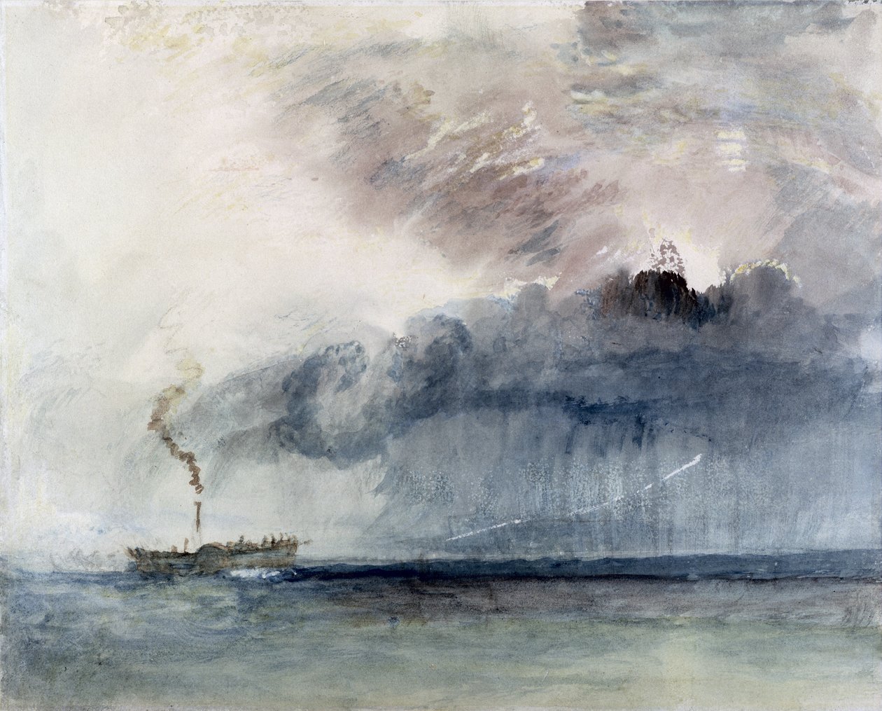 Steamboat in a Storm, c.1841 (wc a tužka na papíře) od Joseph Mallord William Turner