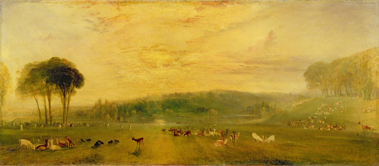 Jezero, Petworth: Západ slunce, boj o Bucks, kolem roku 1829 od Joseph Mallord William Turner