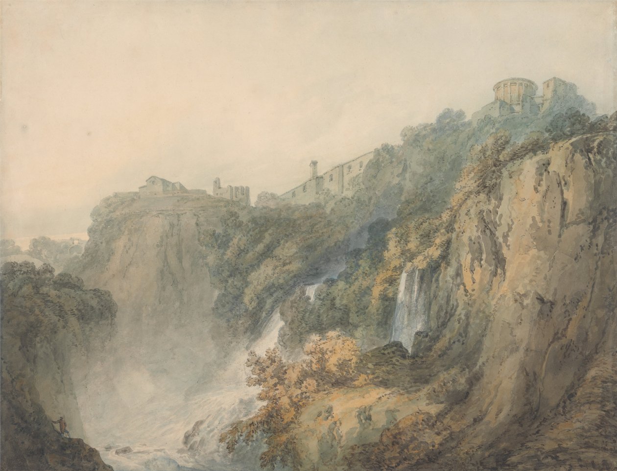 Tivoli s chrámem Sybil a kaskádami od Joseph Mallord William Turner