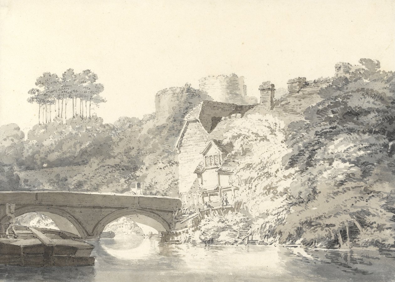 Tonbridge Castle, Kent, c.1794 (tužka s lavírováním na papíře) od Joseph Mallord William Turner
