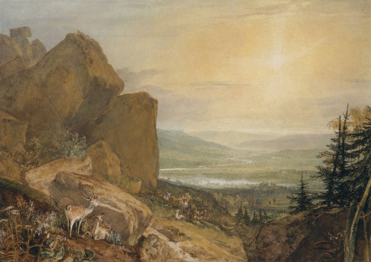 Valley of the Wharfe s Otley v dálce od Joseph Mallord William Turner