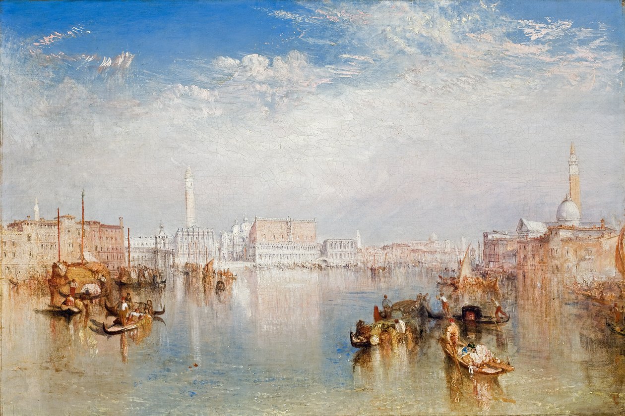 Pohled na Benátky: Dóžecí palác, Dogana a část San Giorgio, 1841 od Joseph Mallord William Turner