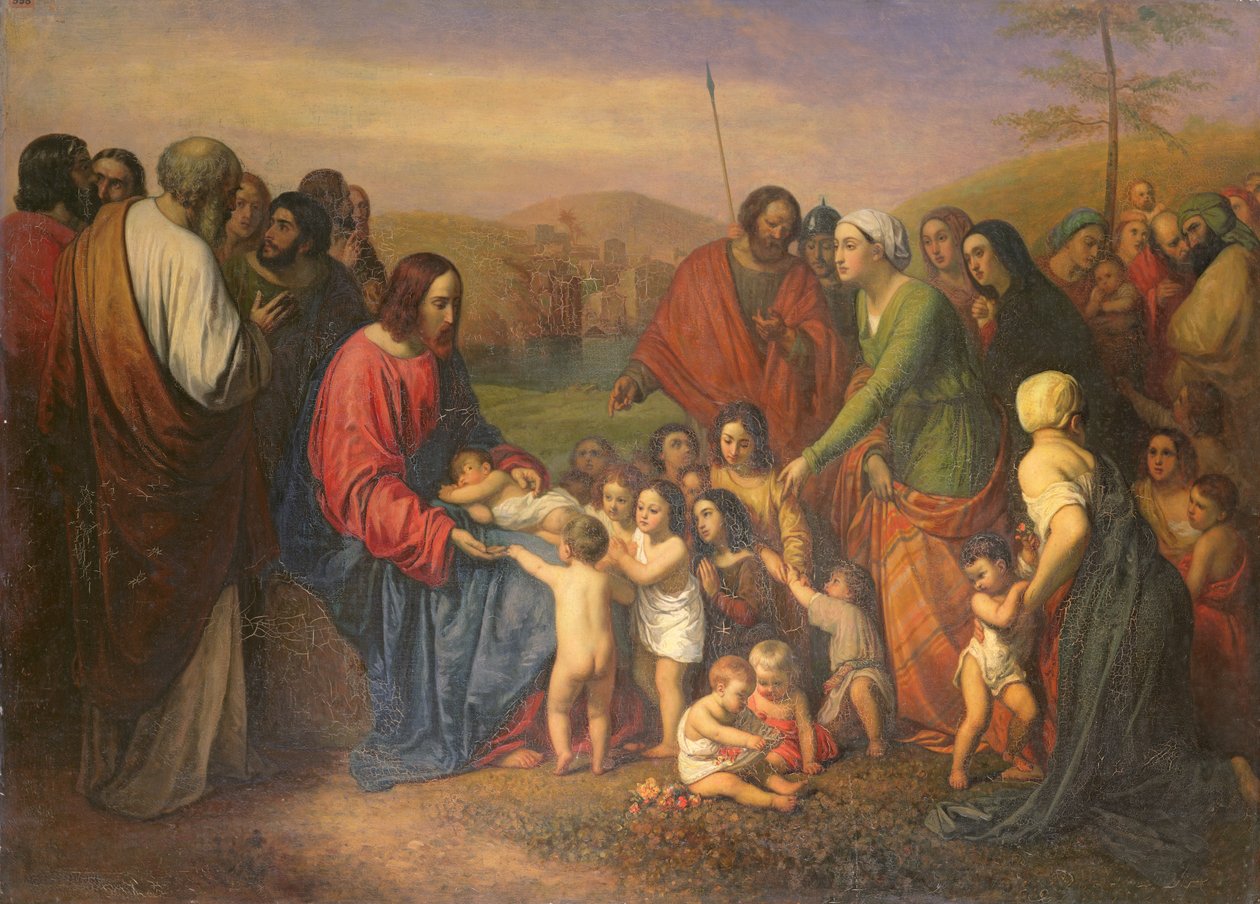 Nechte malé děti přicházet ke mně, 1837 od Joseph Nicolas Robert Fleury