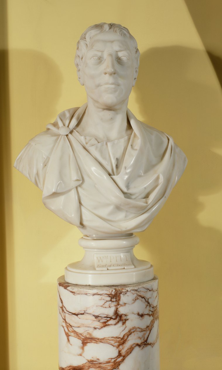 Busta Williama Pitta staršího, prvního hraběte z Chathamu (1708-78) (mramor) od Joseph Nollekens