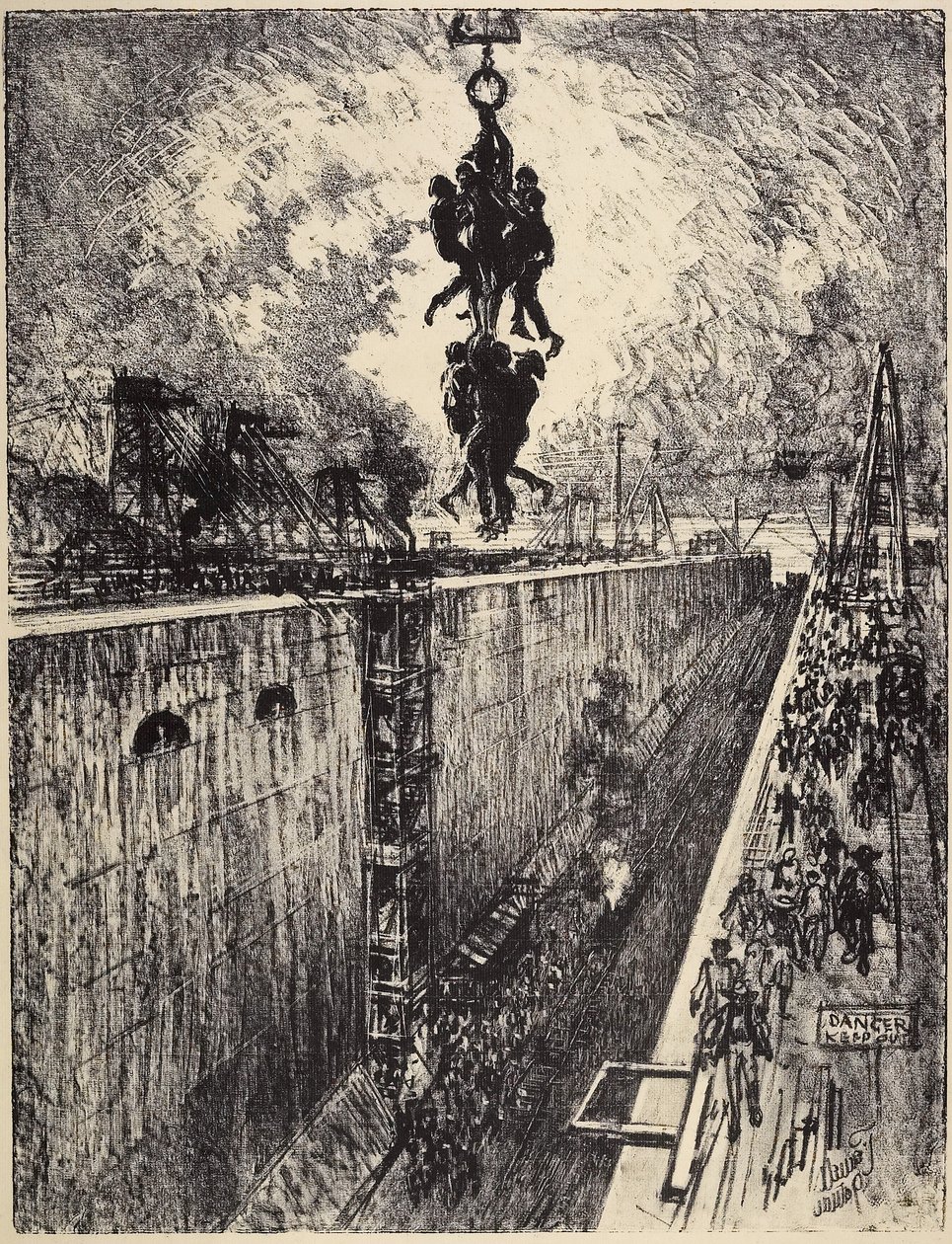 Konec dne, Gatun Lock, 1912 od Joseph Pennell