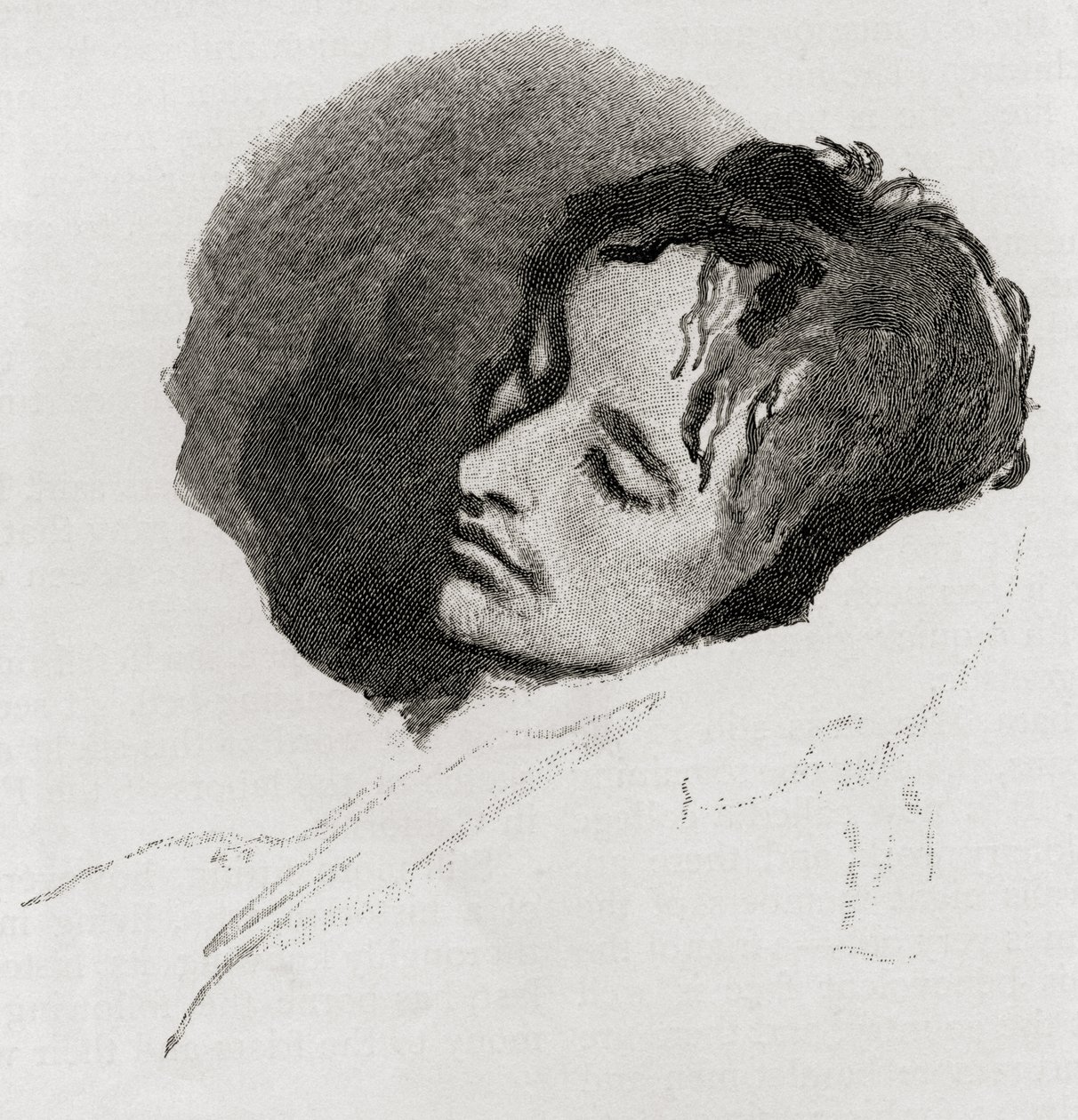 John Keats ve své poslední nemoci, z měsíčníku The Century Illustrated Monthly Magazine, květen až říjen 1883 od Joseph Severn