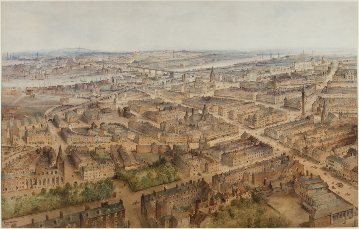 Newcastle upon Tyne (tělová barva, tužka a čb na papíře) od Joseph Ratcliffe Skelton