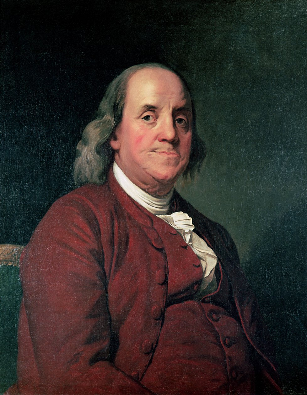 Benjamin Franklin, 1782 od Joseph Wright of Derby