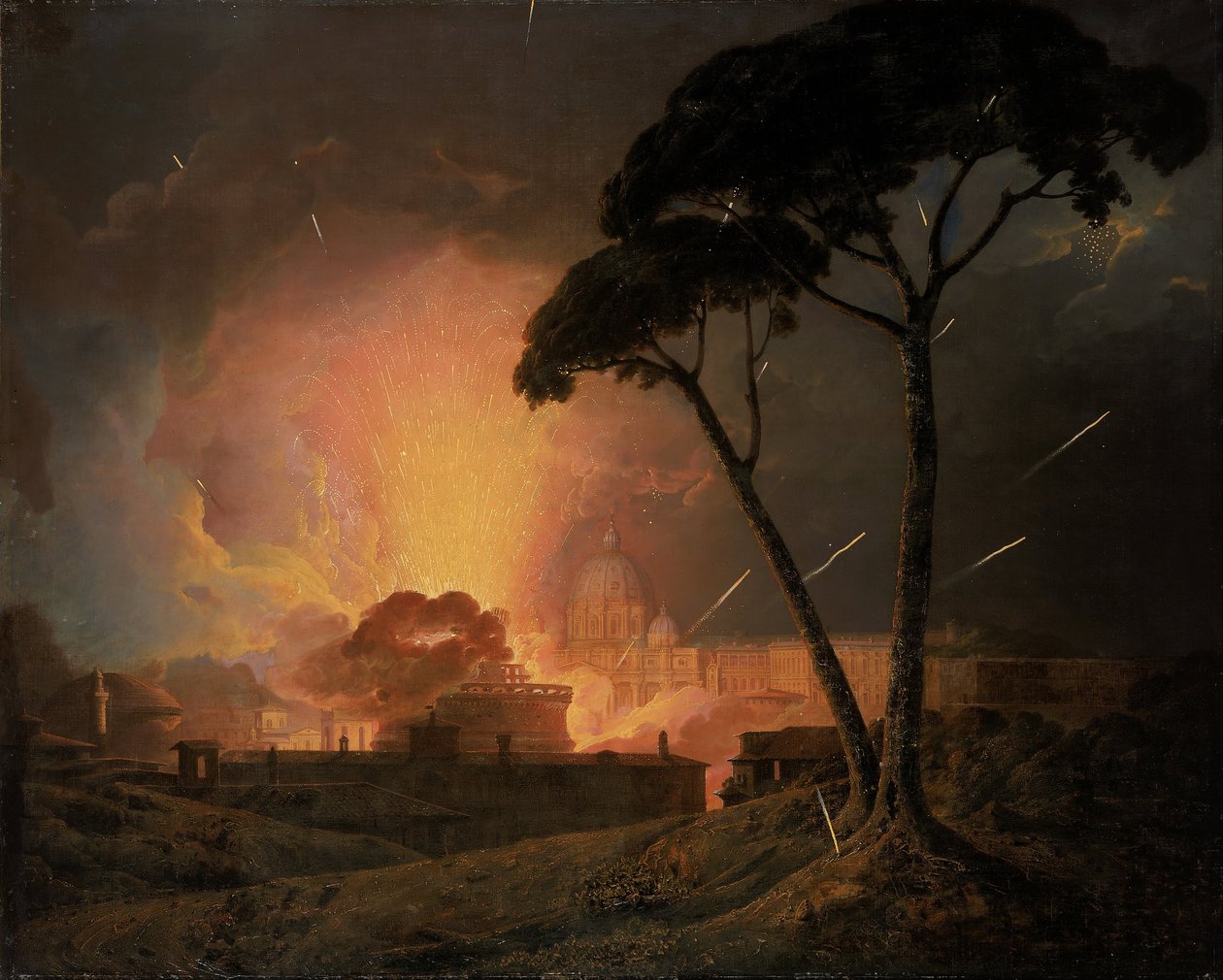 Každoroční Girandola v Castel Sant’Angelo v Římě od Joseph Wright of Derby