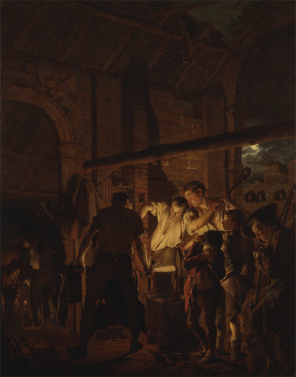 Kovářský obchod od Joseph Wright of Derby
