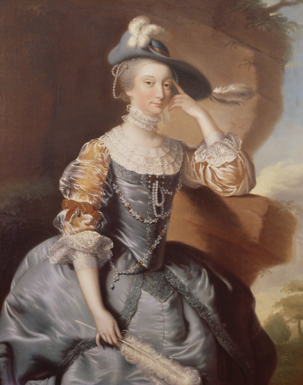 Portrét paní Anne Carverové od Joseph Wright of Derby