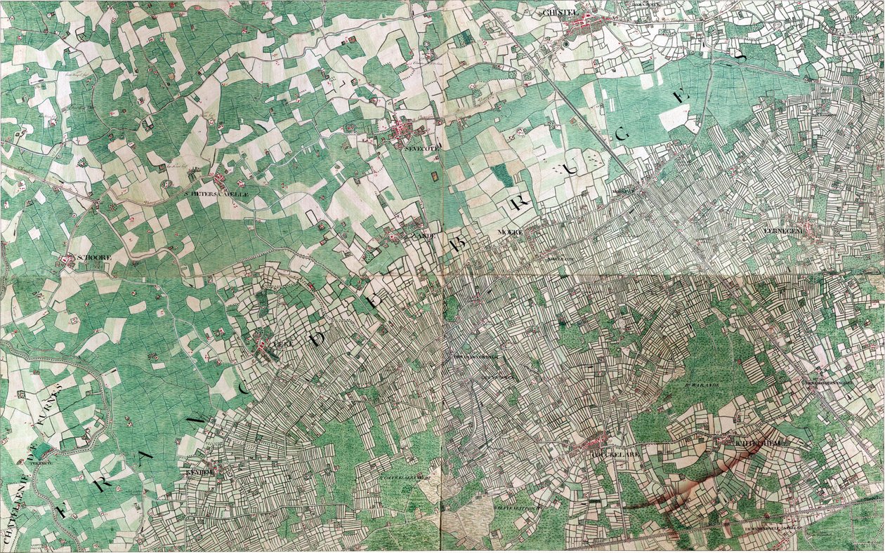Mapa Ghistel - Gistel od Joseph de Ferraris