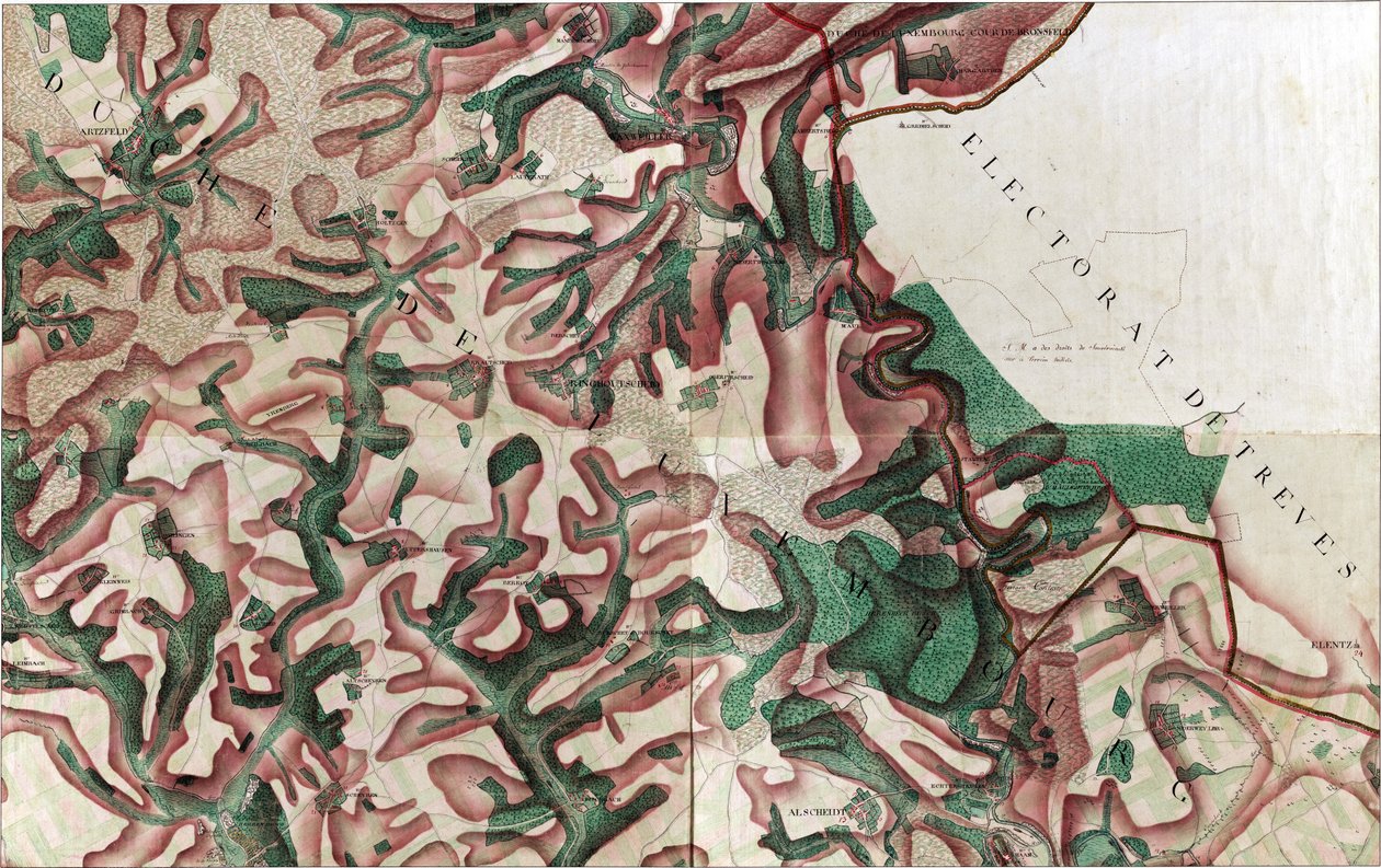 Mapa Waxweiller - Waxweiler od Joseph de Ferraris
