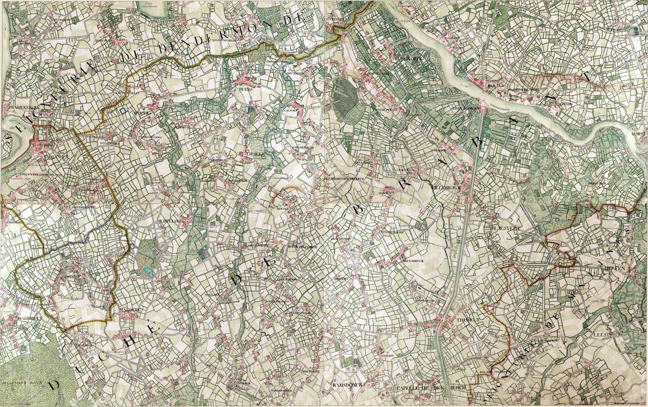 Mapa Willebroeck od Joseph de Ferraris