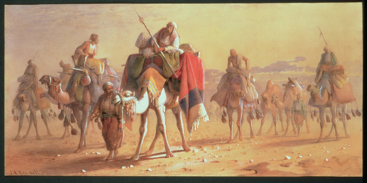 Arabská karavana (wc) od Joseph Austin Benwell