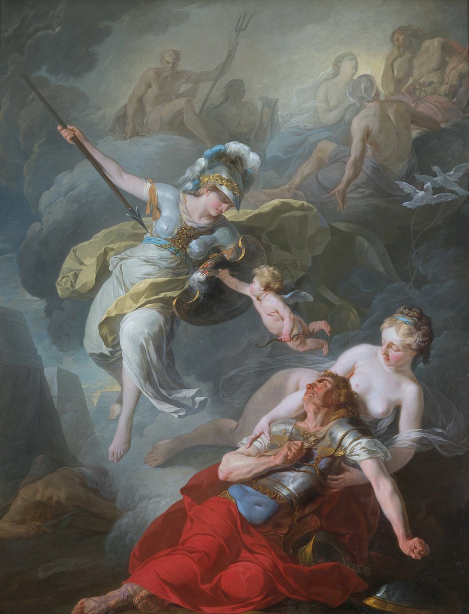 Bitva Minervy proti Marsu, 1771. od Joseph Benoît Suvée