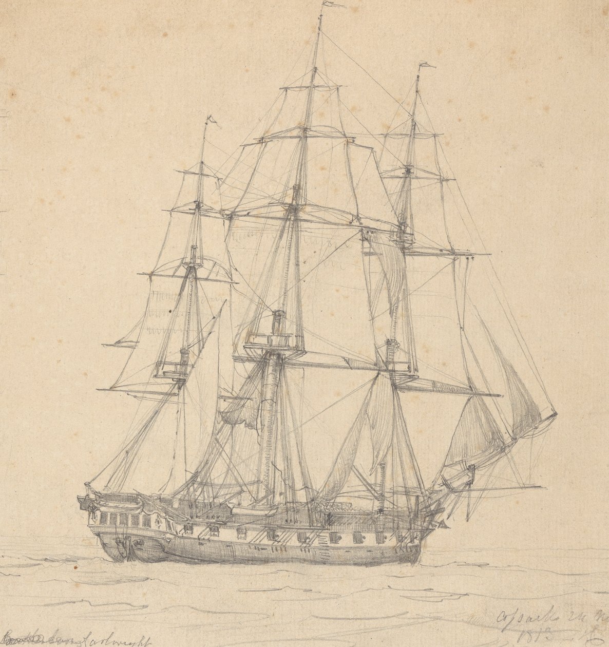 Jedna fregata, Stern Forward 1813 od Joseph Cartwright