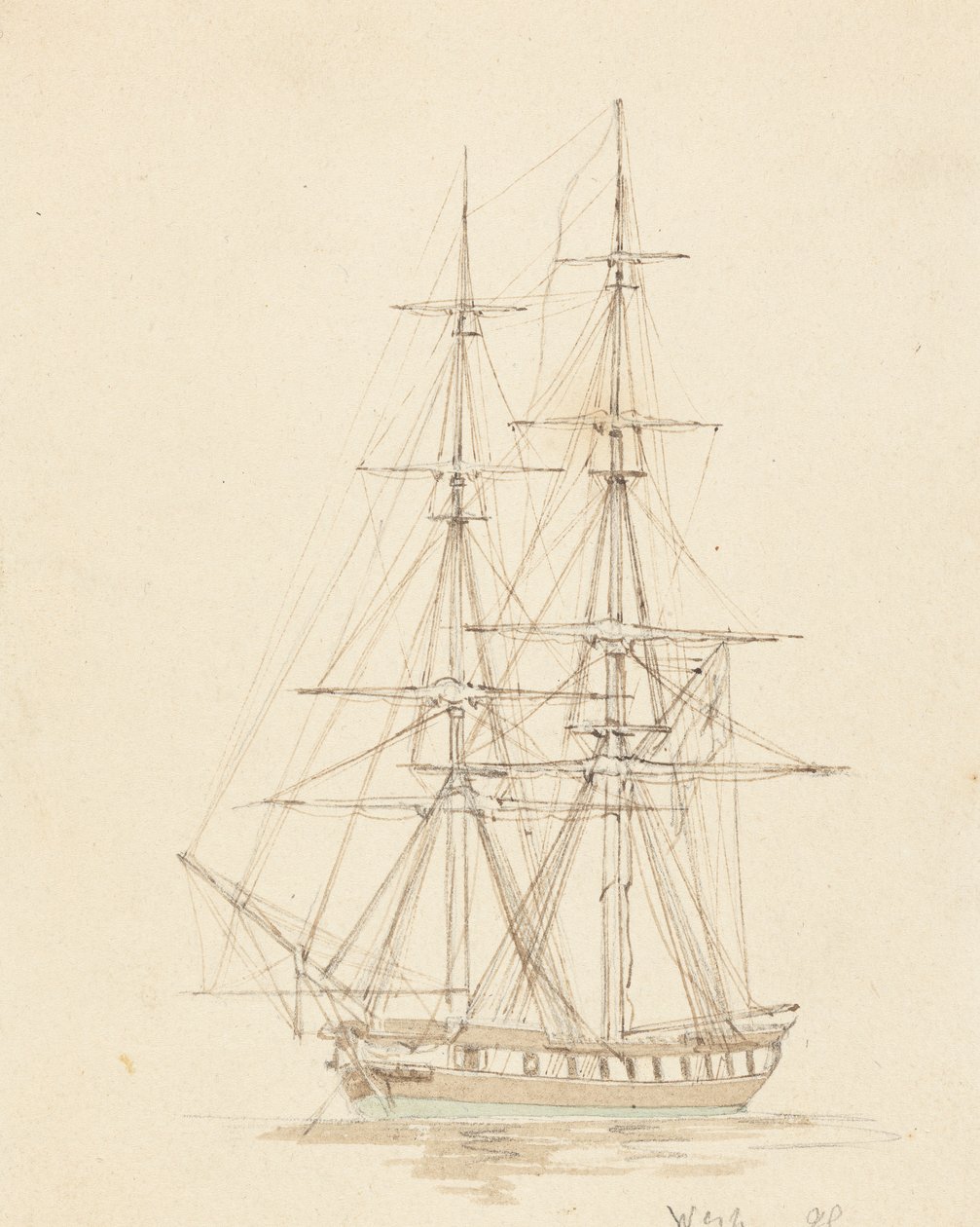 Single Hermafrodit Brig, Bow Forward od Joseph Cartwright