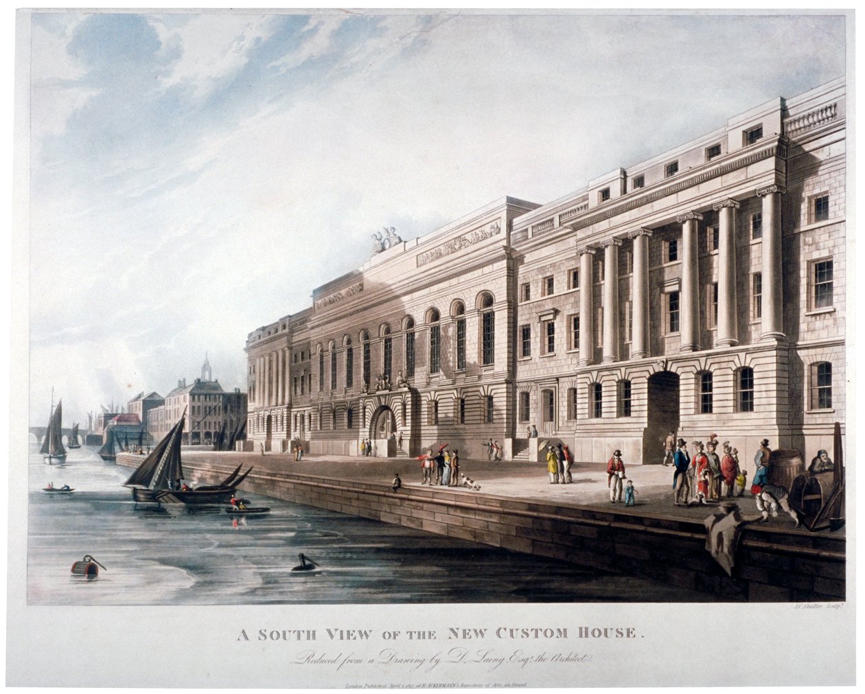Custom House, City of London, 1817 od Joseph Constantine Stadler