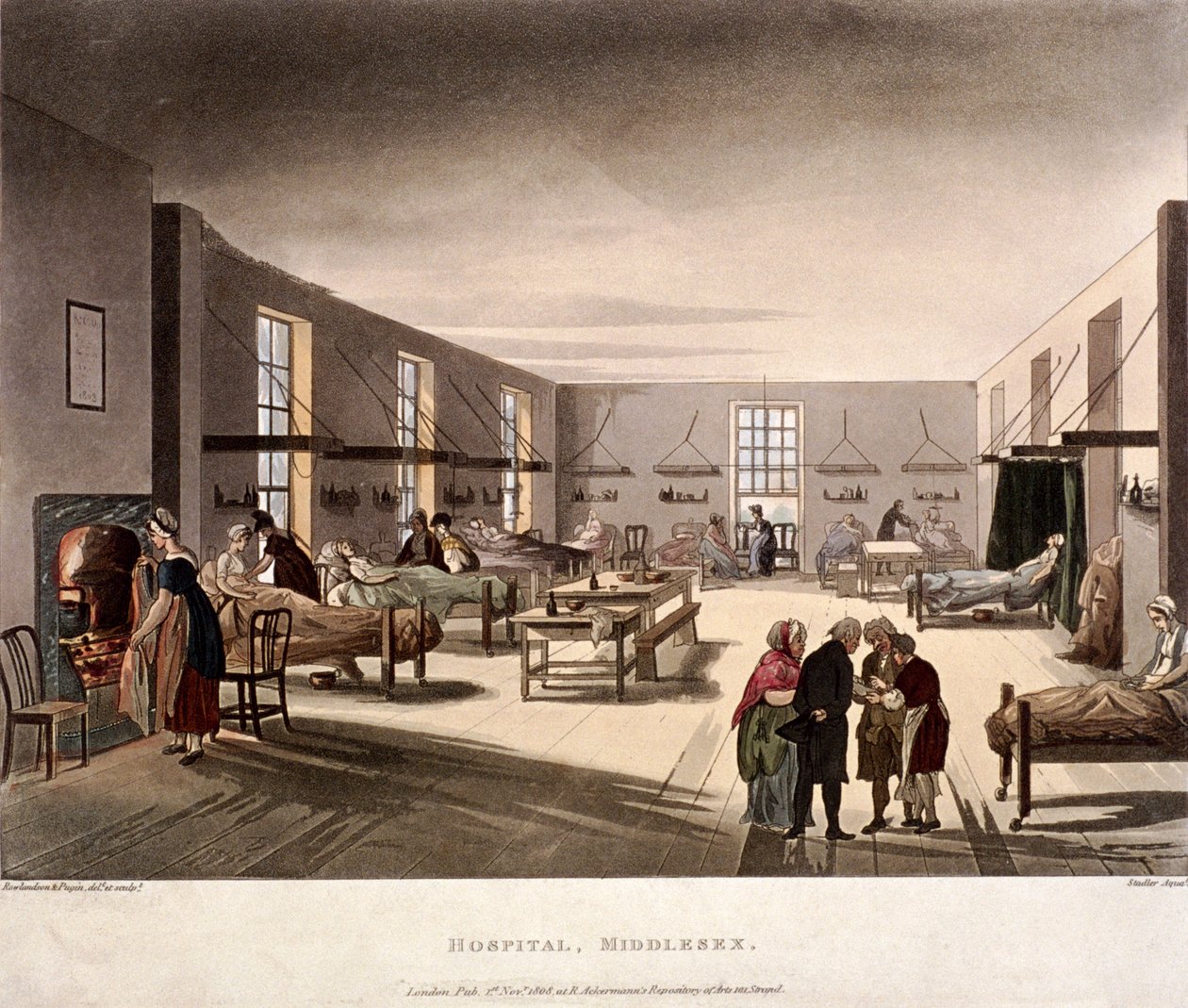 Mortimer Street, Marylebone, Londýn, 1808 od Joseph Constantine Stadler